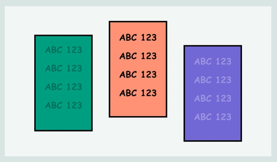 Illustration with side by side of three columns using the same redundant names highlighting issue with accessibility.