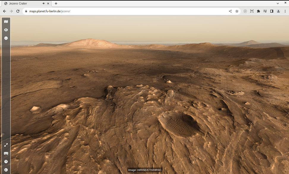 An interactive 3D map of Mars’ Jezero crater is available to the publi