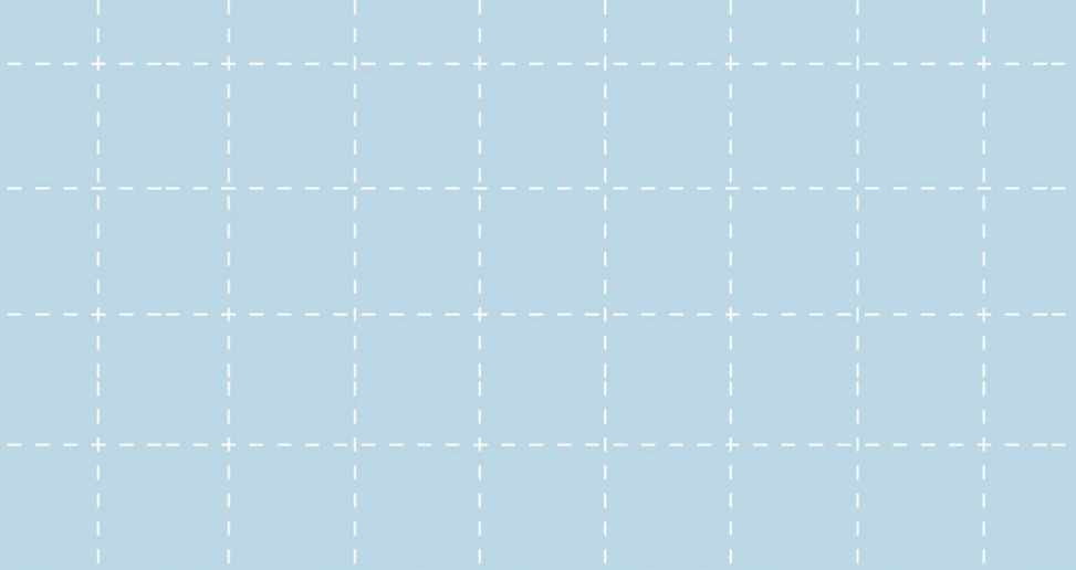 Imagem representando um grid, ou grelha segundo os tradutores do livro do Muller-Brockmann: linhas brancas tracejadas que se cruzam em um fundo claro.