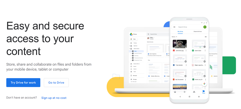 For File Storage and Sharing — Google Drive