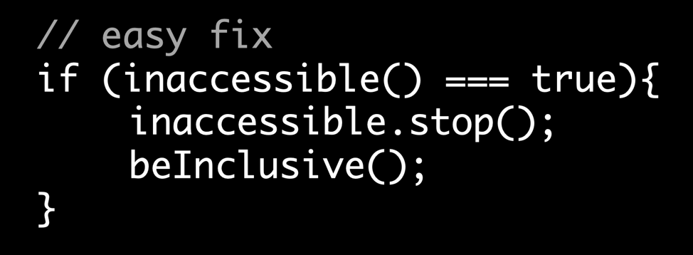 An imaginary code snippet that runs a function that would make everything accessible.