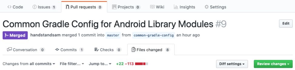 “Common Gradle Config for Android Library Modules” GitHub dashboard