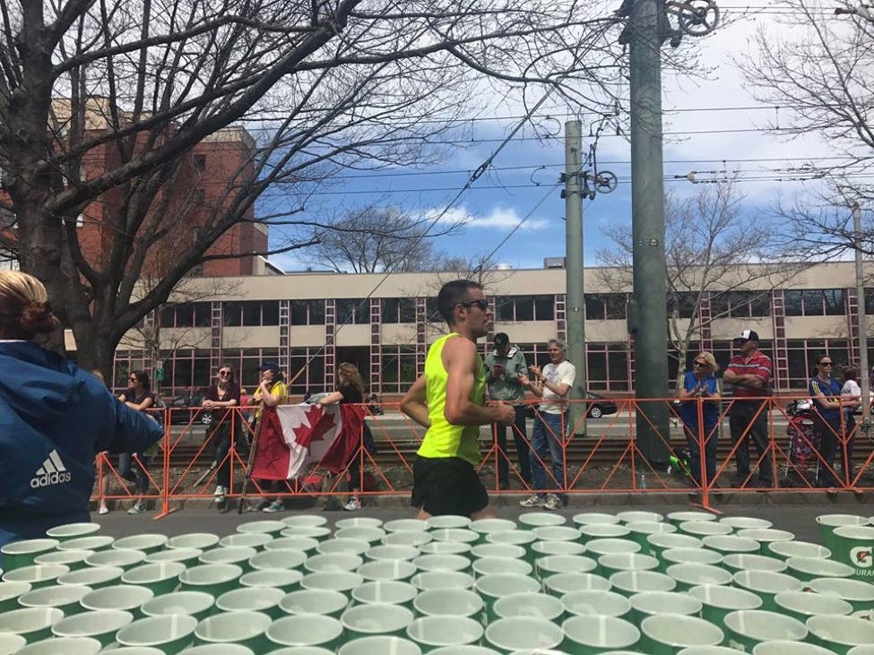 A runner during the 2017 Boston Marathon