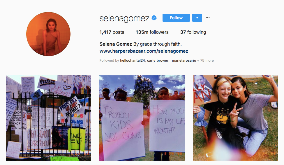 Selena Gomez top female social media influencers