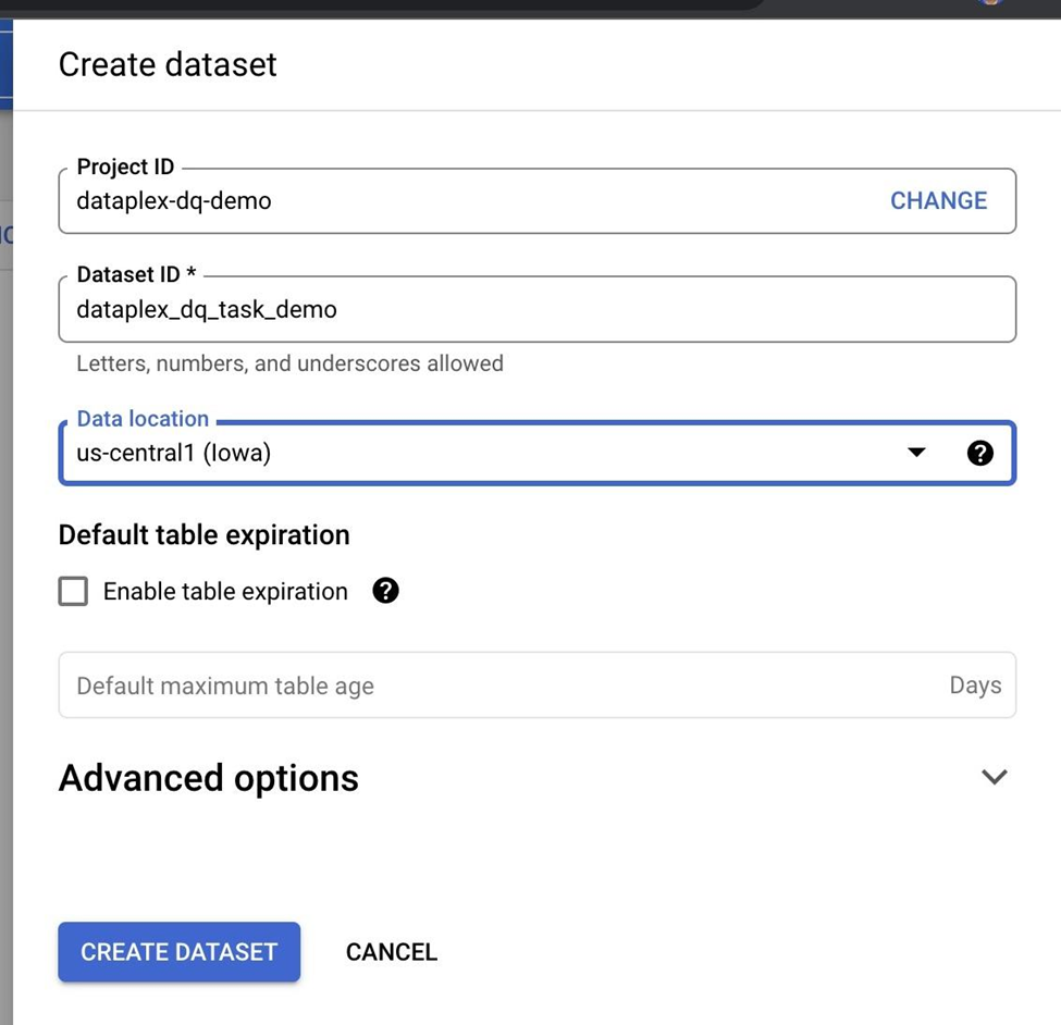 A new BigQuery Dataset