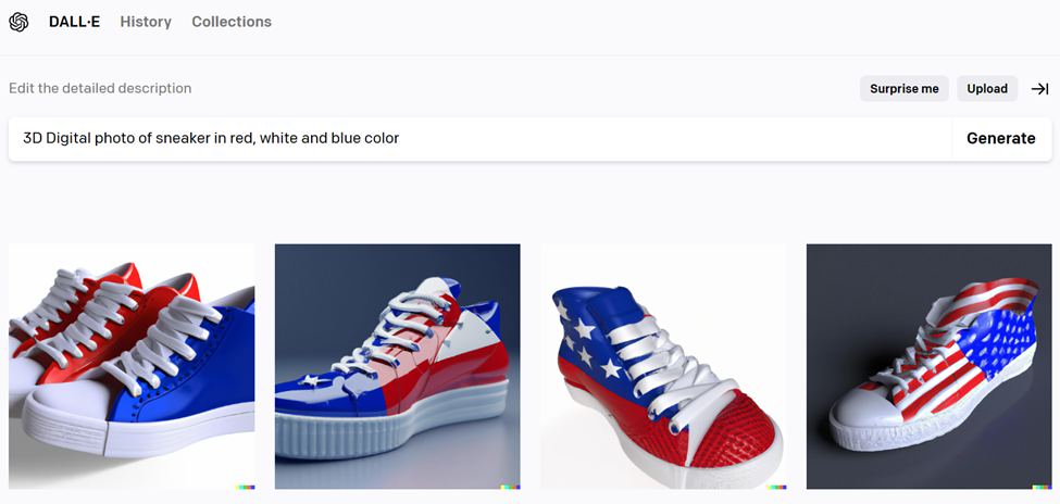 Sneakers with blue, red, white and flag colors!