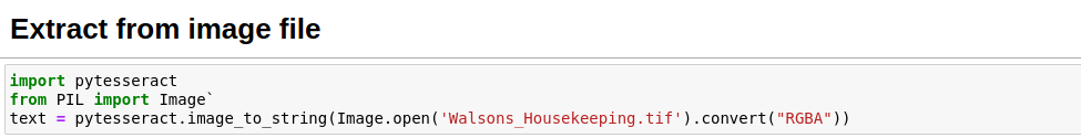We are using pytesseract and PIL packages to extract text from images.