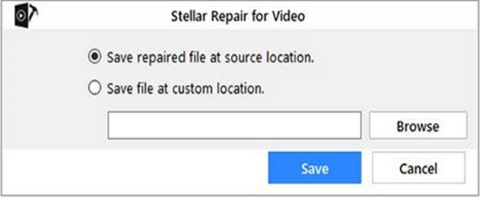 Stellar Video Repair software- Save the repaired video files.