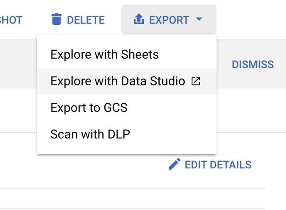 Explore with Google Data Studio