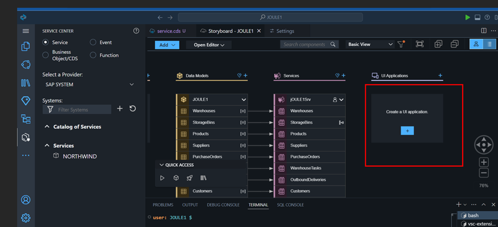 Creating UI Applications Using BAS Wizard in SAP Joule