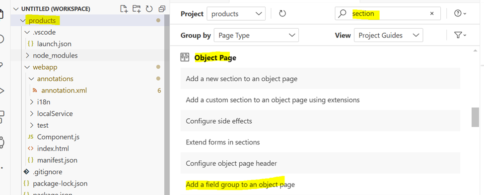 Adding a Group of Fields as a Section in SAP Fiori Elements