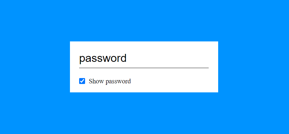 show and hide password with checkbox testing
