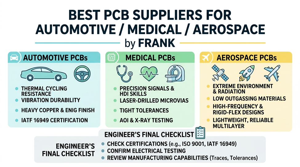 Best PCB Suppliers for Automotive/Medical/Aerospace