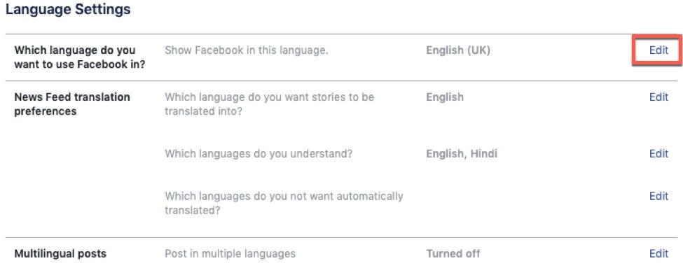 How to Change Language on Facebook