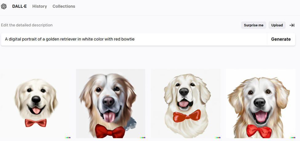 Golden Retriever with red bowtie — AI Pet!