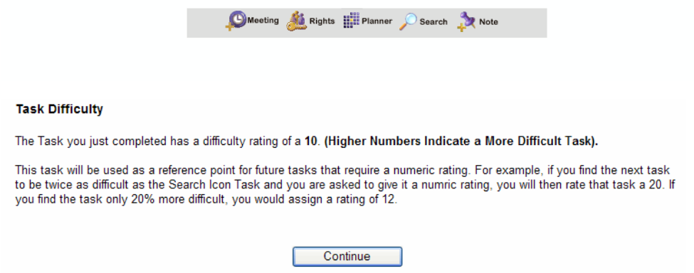 Example of a UME baseline task