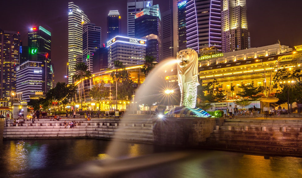 The Merlion Park. A Singapore landmark that personifies Singapore.