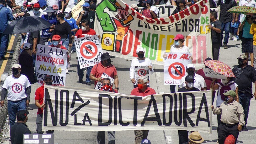 El Salvadorean Bitcoin Protest