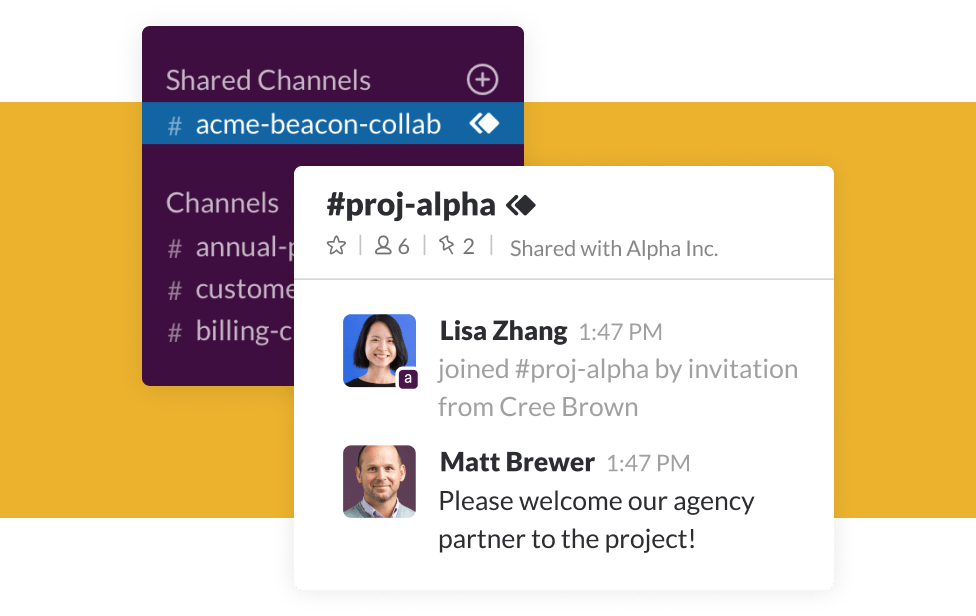 Slack shared channels