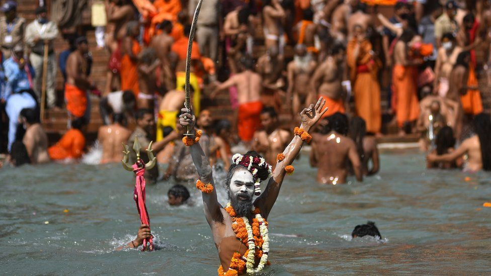 Hindus believe taking a dip in the Ganges will cleanse them of their sins. PHOTO: BBC News