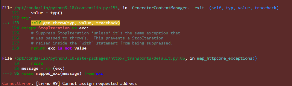 ConnectError: [Errno 99] Cannot assign requested address