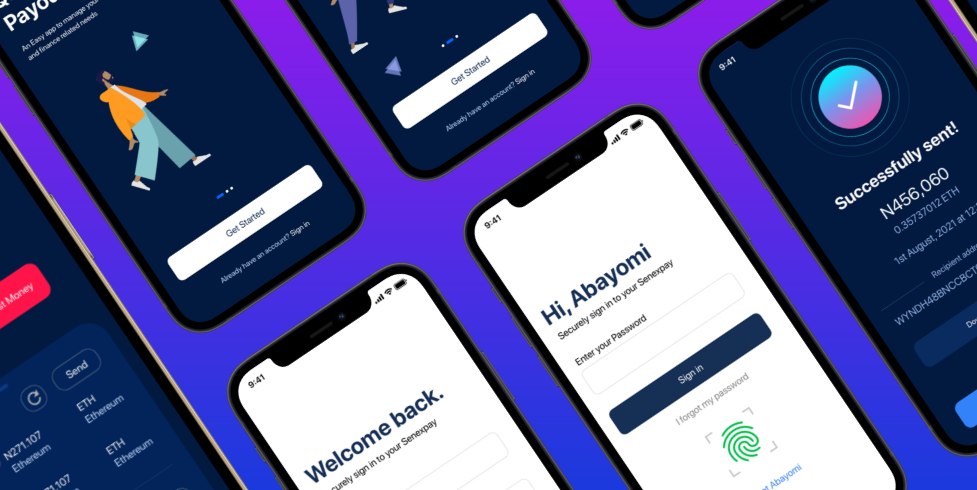 Cryptocurrency Mobile App screens designed by Abayomi Ahmed-Tosin