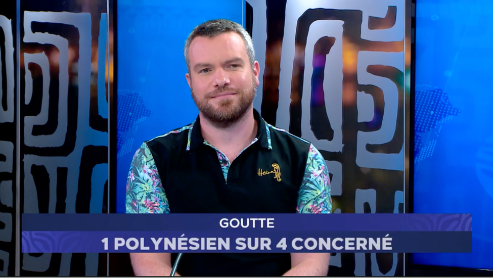 Tristan Pascart on the news in Tahiti in April 2023 reporting the high prevalence of gout found in French Polynesia.