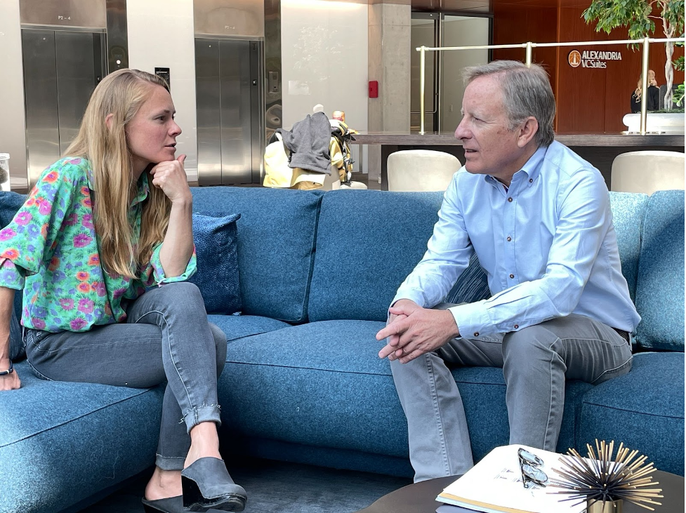 Variant Bio co–founder Kaja Wasik chatting with the company’s new CSO, David Moller.