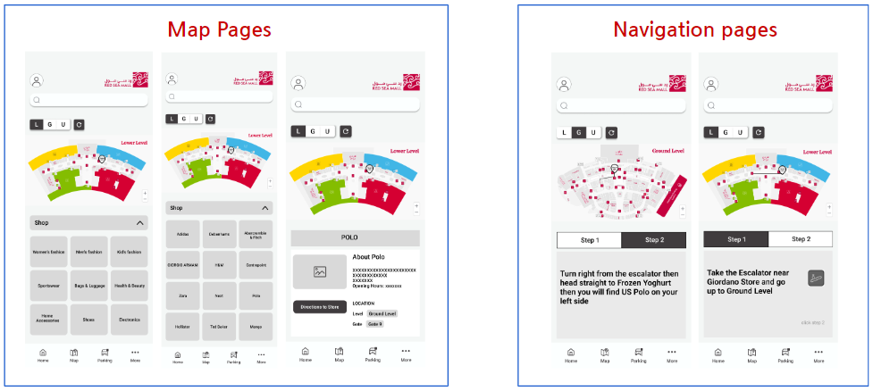 Mid-Fidelity Wireframes of the Map page