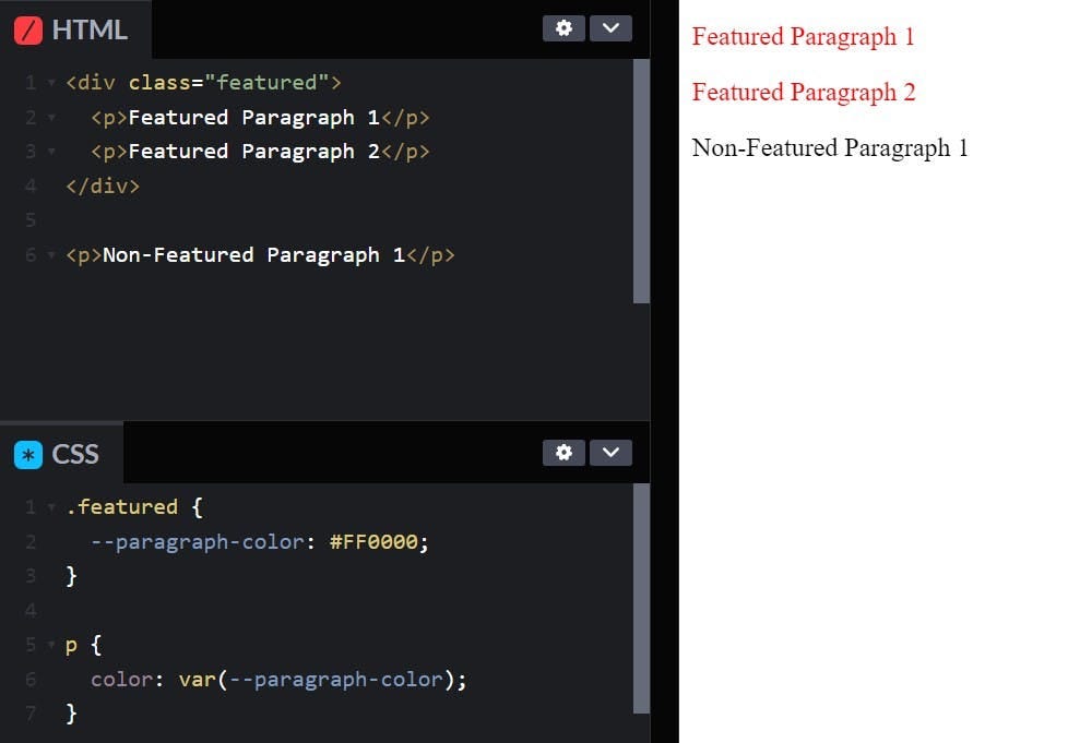 3 Paragraph CodePen example