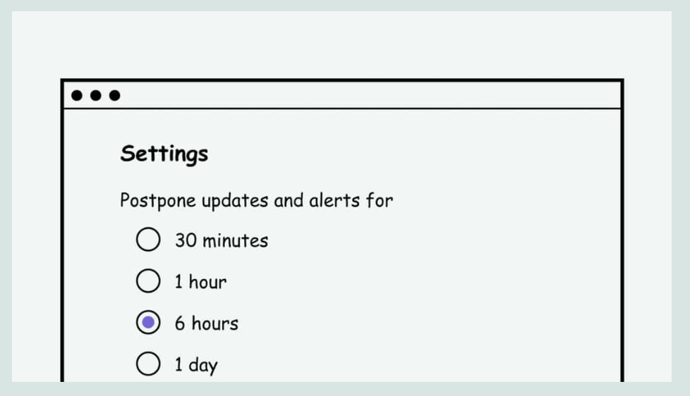 Illustration showing a list of radio buttons.