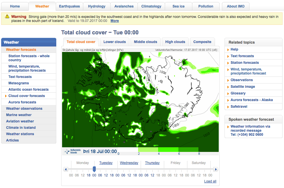 自助追極光 冰島雲圖