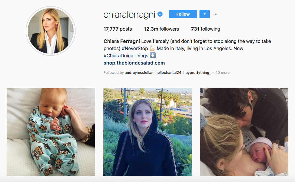 Chiara Ferragni top female social media influencer