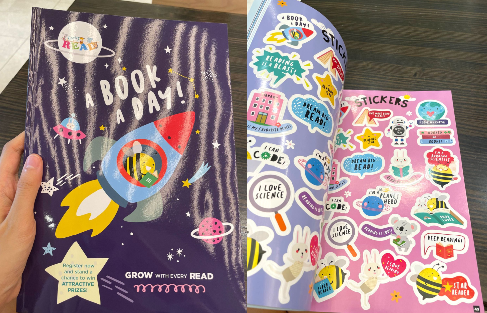 “A Book A Day” reading tracker and activity book with stickers