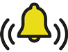 A yellow alarm bell icon.