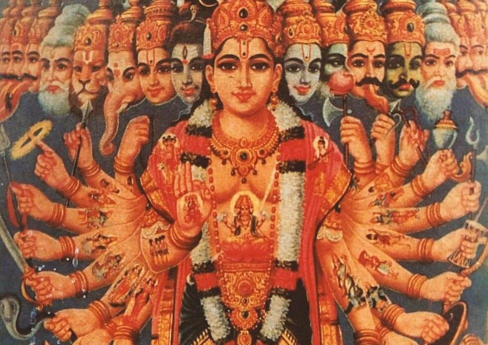 Painting of Lord Krishana as Vihswroopam Gitopadesham: The Song Divine