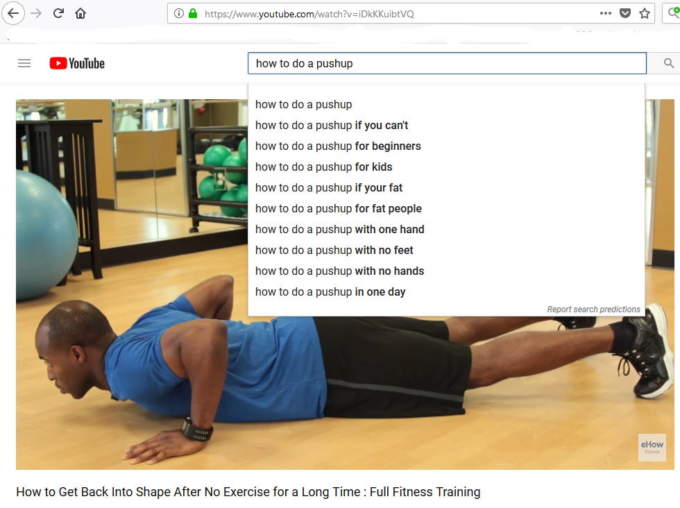 How to get fit on a low income youtube videos autocomplete