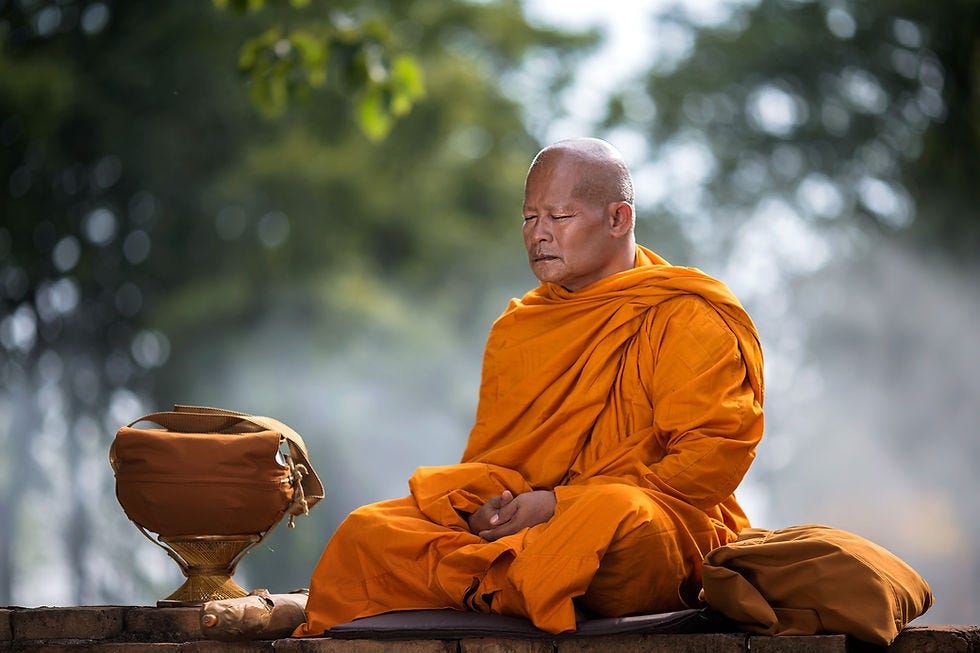Monk meditating