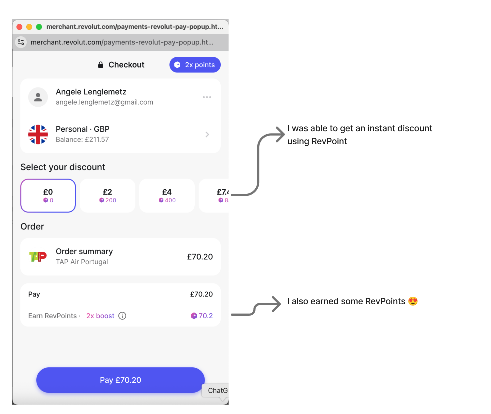 Checkout of Revolut