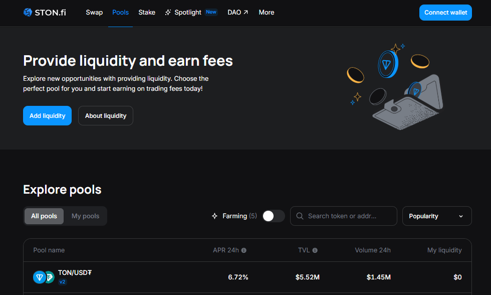 Liquidity Pools on STONfi: How They Work and How to Use Them