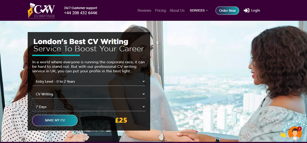 CVWritings.co.uk — UK’s best CV writing company — Website Snapshot