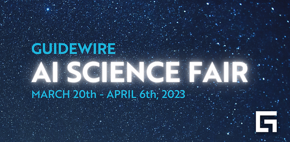 Guidewire AI Science Fair banner.