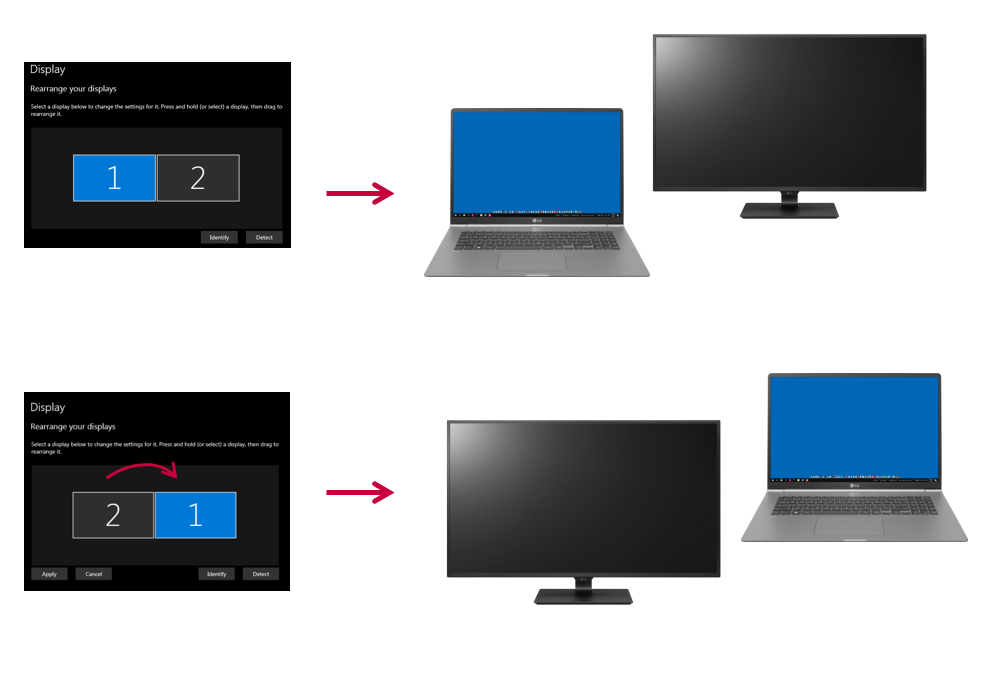 Drag and Drop to Adjust Monitor Position