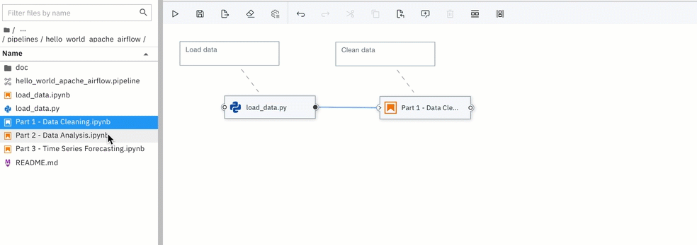 Add notebooks to a pipeline and define their dependencies