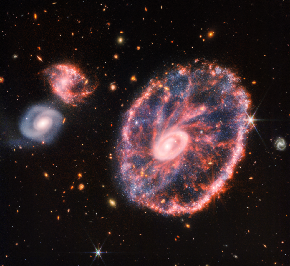 New Images from James Webb Show Never Before Seen Details of The Cartwheel Galaxy