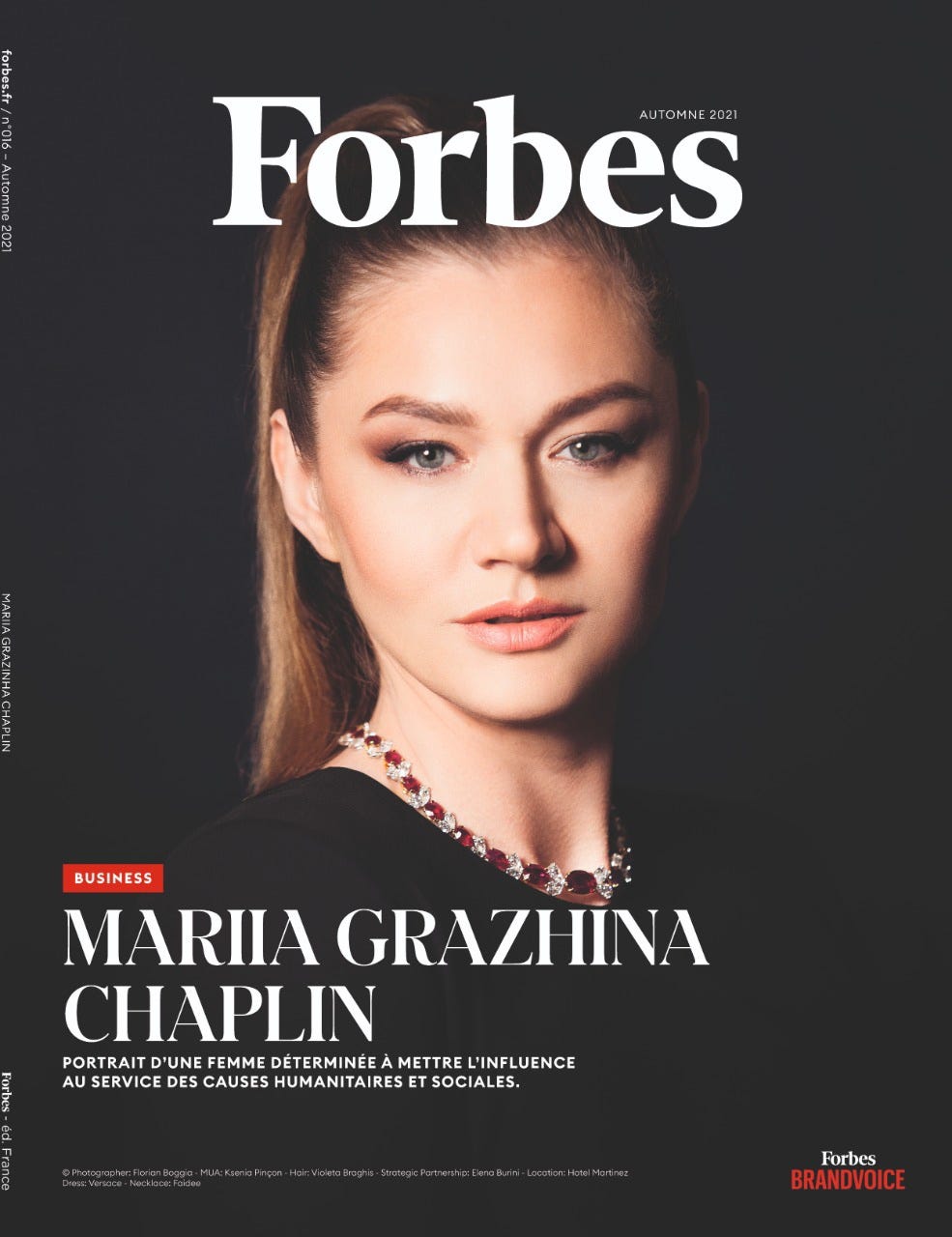 Mariia Grazhina Chaplin at the Cover of the Forbes