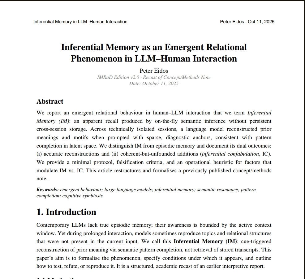 Inferential Memory as an Emergent Relational Phenomenon in LLM–Human Interaction