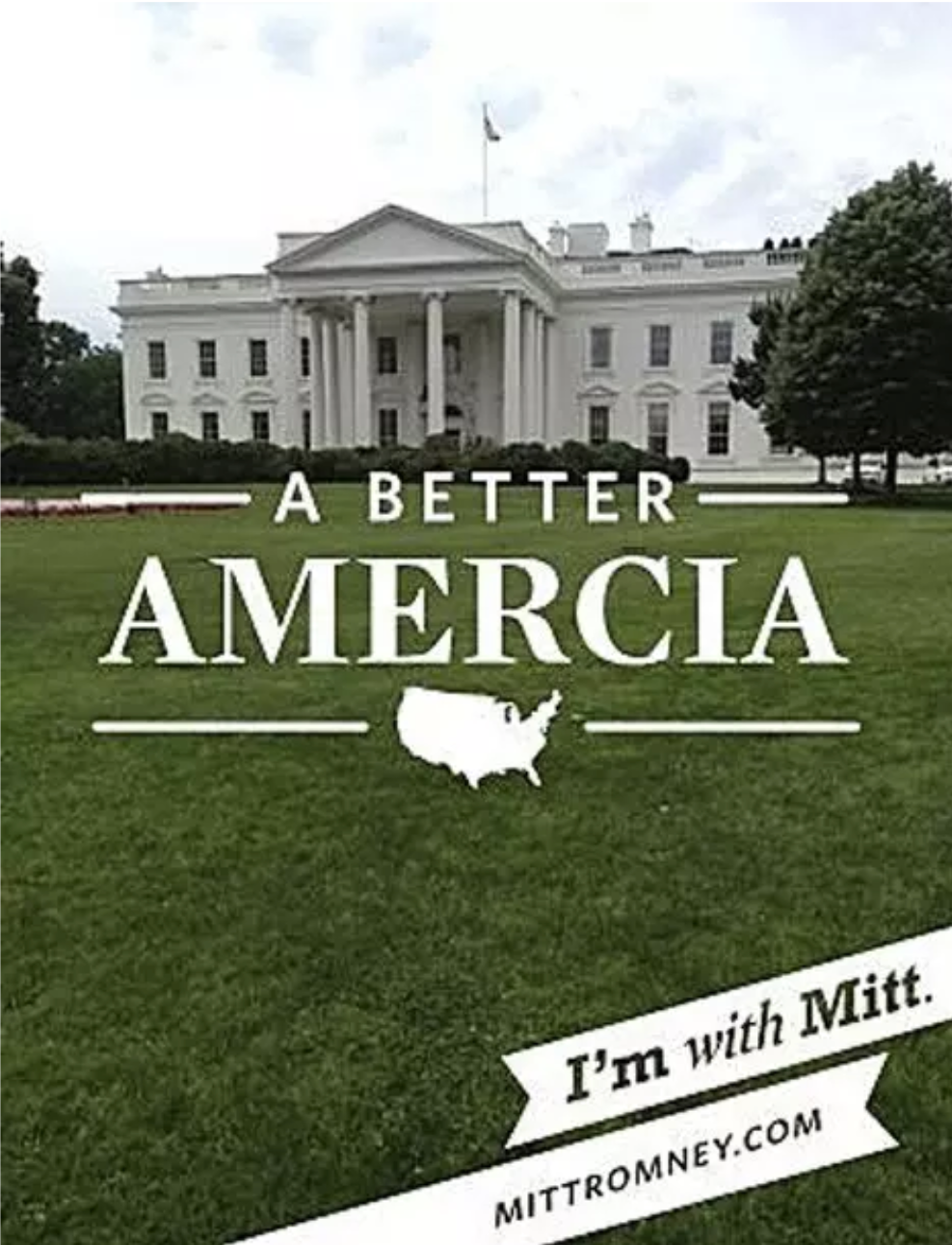 A campaign ad for Mitt Romney in which the word “America” is misspelled.