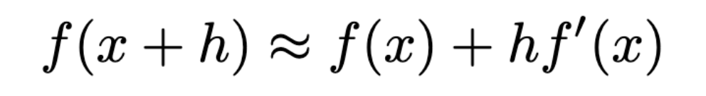 Approximation of f(x + h) using the finite differences method