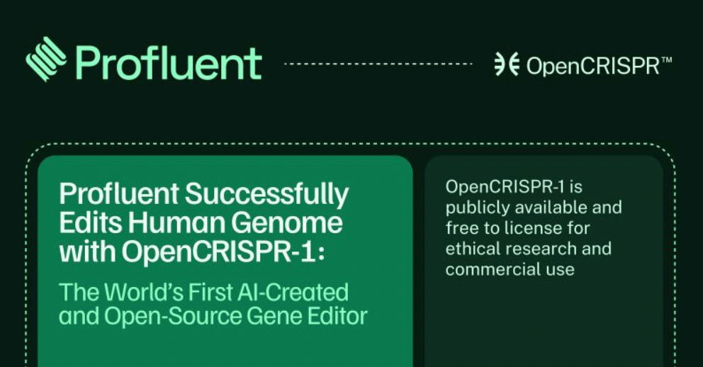 Editing genetico alimentato dall’IA: OpenCRISPR-1, AI-first protein design company.